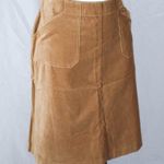 Vintage 1990s Tan Cotton Velveteen Skirt with Pockets Size 10P Photo 2