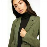 Free People Cinched Waist Linen Blend Blazer Olive Green Photo 1