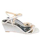 Badgley Mischka  Unity Wedge Heels Womens Silver Embellished Strappy Sandals 10‎ Photo 0