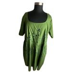 Eshakti Eshakli Square Neck Green Embroidered Floral Custom Dress Photo 14