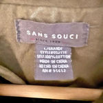 Sans Souci  | Army Green Contrast Topstitch Moto Jacket Utility | Size Large Photo 5