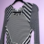 Diane Von Furstenberg DVF Haven Midi Dress Women S Wool Sheer Bodycon Office Geometric Stripe Career Photo 3