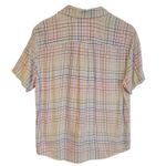 Target Rainbow Plaid Pride Top Glitter Button Women's Collared Preppy Colorful Size S Photo 1