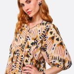 Ba&sh  Cleo V-Neck Mini Dress Size 8 Tie Dye Oversized Ikat Print Boho Casual Photo 8