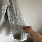 Ellison  Gray Cable Knit Wide Sleeve Sweater Photo 4