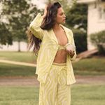 Anthropologie By  Flannel‎ Animal Print Pajama Top in Citron XXS NWT Photo 3