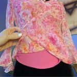 WD•NY Vintage Y2K WDNY Whimsical Mermaidcore Floral Silk Top Photo 3