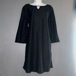 Tacera  Little Black Laced Long Sleeve Keyhole Dress Womens XL Photo 2