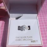 Madison Tyler FINE SILVER PLATE CUBIC ZIRCONIA SIZE 7 ring set 2pc diamonds pave Photo 1
