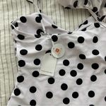 NWT One Shoulder Ruffle Polka Dot One Piece Swimsuit White Size M Photo 7