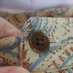 Ralph Lauren VINTAGE LAUREN  TAN PAISLEY PRINTED LINEN BLEND ANKLE PANTS 16 Photo 3