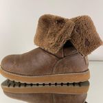 Skechers Y2K 90’s Chestnut Brown Shimmer Chunky Leatheresque Keepsakes Boots Photo 13