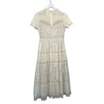 NWT Böhme Short Sleeve Lace Midi Dress Ivory Size Small White Photo 1