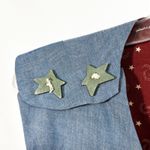 VTG Christmas Vest Denim Quilted Applique Patchwork Holiday Santa Reindeer 1074 Blue Size XL Photo 5