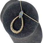 None Medieval Fantasy Egyptian Teardrop Rope Pendant Necklace Blue Stones Extender Photo 11