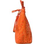 Brahmin Croc Embossed Leather Tote Shoulder Bag Burnt Orange Paprika Large LN Photo 3