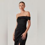 ASTR ‎ Gwyneria Off The Shoulder Evening Dress Midi Pencil Sheath Black Small Photo 4