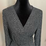 Lulus Love is Enough polka dot Bell flare sleeve wrap top black/white Black Size L Photo 4