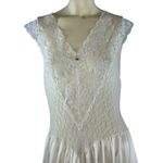 American Vintage 70's Cira white lace sleeveless sexy nightgown size small Photo 14