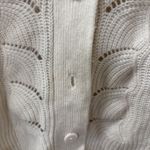 Elie Tahari Cream Cashmere Open Knit Long Cardigan Sweater Women's Size M Photo 3