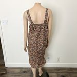 [Vintage] 70s Deadstock Floral Print Ruffle Hem Midi Shift Dress Size Medium M Blue Photo 1