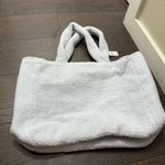 PINK - Victoria's Secret Victoria’s Secret Pink Mint Blue Sherpa Fuzzy Tote Bag New Photo 3