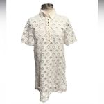 ZARA  openwork crochet short dress with buttons Size Medium Photo 2