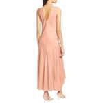 frame denim FRAME Savannah Silky Slinky Maxi Dress in Pink Clay Plunging Neckline Small $478 Photo 3