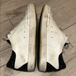 Golden Goose White Sneakers with Gold Star and Black Glitter Heel Tab Size 39 Photo 6