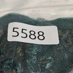 Betsey Johnson  Dress Women 2 Emerald Green Bustier Dress Tiered Ruffle Gold Lace Photo 9