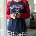 NFL NWT  Houston Texas Teton Top And Plaid Pant Pajama Set XL Photo 0