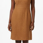 Ann Taylor  Linen Blend Sheath Dress Brown Size 10 Sleeveless Career Office Photo 0