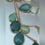 Massini  teal gold three layered teardrop necklace new Photo 1