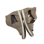 Eileen Fisher Womens Taupe Perforated Nubuck Wedge Sandals Back Zipper Size 8.5 Photo 1