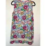 Crown & Ivy Sleeveless V-Neck Eyelet Lace Floral Shift Sundress Blue Red Medium Photo 5