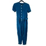 White House | Black Market WHBM  O teal blue cotton jumpsuit one piece Outfit XS Photo 2