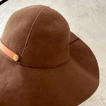 Adore Me NWT Adora Woman’s Hats Floppy Brim Brown Wool Hat Braided Leather Trim, Photo 3