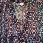 Self Esteem Womens 2x Tunic Blouse Blue Floral  SemiSheer Bell Sleeve Fairy Festival Cottage Photo 4