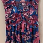 Free People  Floral Sleeveless Lace Spring Fling Mini Dress Ultra Violet Combo Sm Photo 0