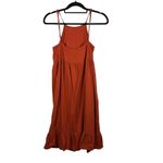 Urban Renewal Sz Small Orange 100% Linen Sleeveless Babydoll Dress Boho Flowy Photo 2