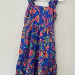 J.Crew  Women Dress Square Neck Midi Blue Cotton Preppy Floral Boho Size 6 2224 Photo 4