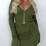 Two piece knit skirt set Green Size L Photo 2