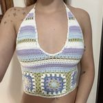 NWOT Crochet Halter Top White Photo 0