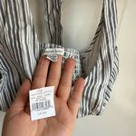 American Eagle  Outfitters White and Blue Stripe Tie Halter Tank Crop Top Size XS Photo 3