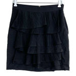 BCBGMAXAZRIA  Skirt Womens 4‎ Black Ruffle Front Y2K 90s Vintage Grunge Gothic Photo 0