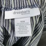 Dress Barn  Grey & White Striped Drawstring Ankle Capri Pants Size 16W Photo 2