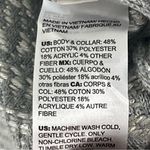 Chico's CHICO’S Gray Silver Metallic Monochrome Plaid Mock Neck Back Zip Sweater Large Photo 3