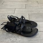 Free People  Vacation Day Black Leather Wrap Sandals New! Photo 5