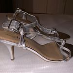 Charming Charlie Silver Heels With Faux Crystals Photo 1