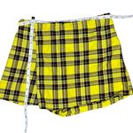 Purrr Melrose Women's Yellow Black Plaid Mini Skirt Skort Goth Preppy Size Small Photo 5